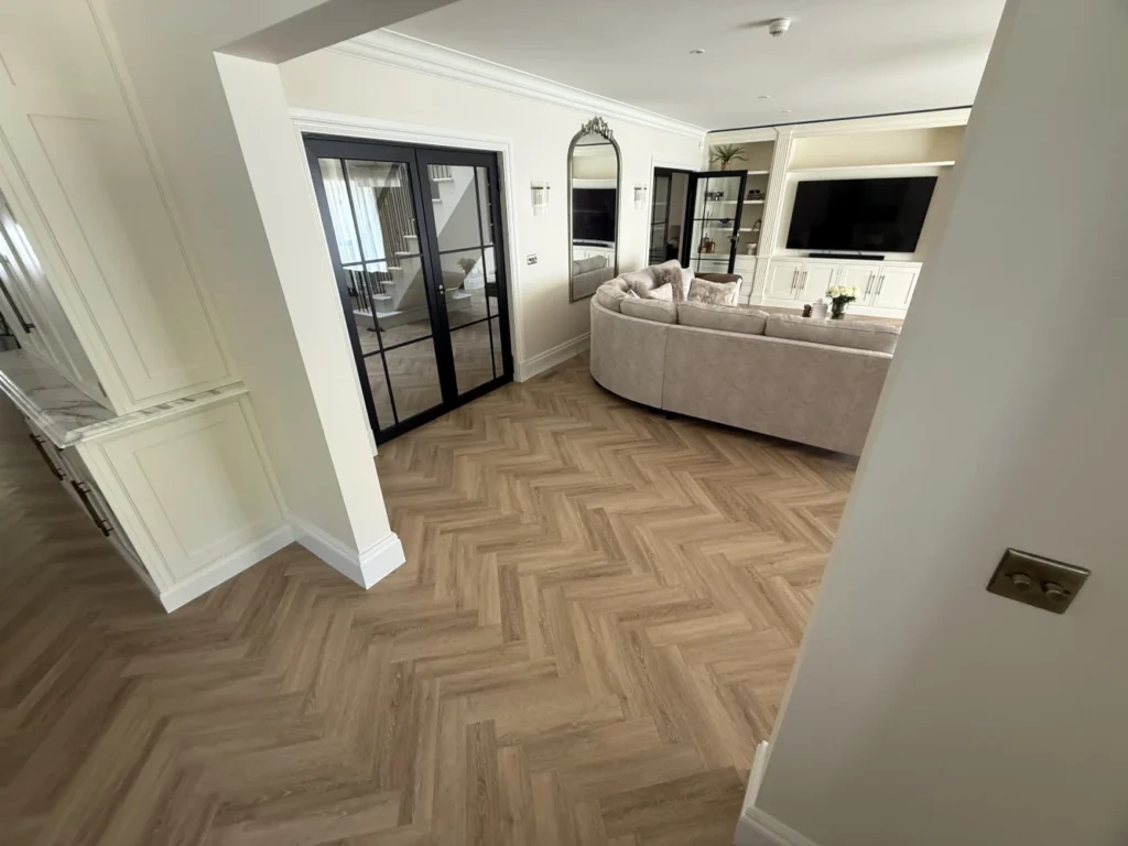 Herringbone Luxury Vinyl Tile (LVT) Flooring in Essex & London by The Wright Flooring Ltd